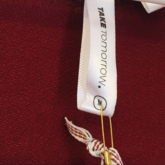 TAKE TOMORROW NWT Maroon Short Sleeve Dress - Picture 8 of 8